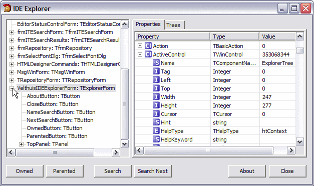 IDE Explorer Window IDE Explorer Window