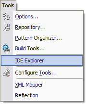 IDE Exlorer menu